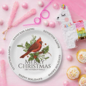 Frohe Weihnachten glückliche Feiertage Roter Kardi Pappteller (Party)