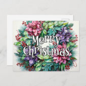 Frohe Weihnachten glückliche Ferien, alle Postkarte (Vorne/Hinten)