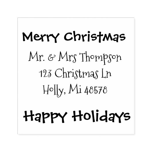 Frohe Weihnachten, glückliche Ferien Gummistempel (Prägung)