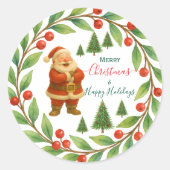 Frohe Weihnachten & glückliche Ferien Weihnachtsfe Runder Aufkleber (Vorderseite)