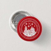 Frohe Weihnachten glückliche Ferien Winter Persona Button (Vorne & Hinten)