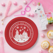 Frohe Weihnachten glückliche Ferien Winter Persona Pappteller (Party)