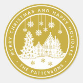 Frohe Weihnachten glückliche Ferien Winter Persona Runder Aufkleber (Vorderseite)