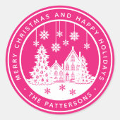 Frohe Weihnachten glückliche Ferien Winter Persona Runder Aufkleber (Vorderseite)