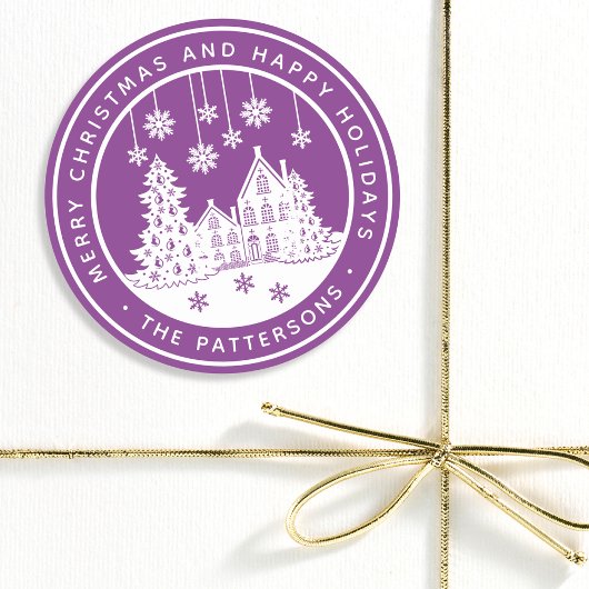 Frohe Weihnachten glückliche Ferien Winter Persona Runder Aufkleber