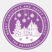 Frohe Weihnachten glückliche Ferien Winter Persona Runder Aufkleber (Vorderseite)