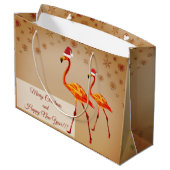 Frohe Weihnachten, glückliche Neujahrsgeschenktasc Große Geschenktüte (Rückseite Schrägansicht)