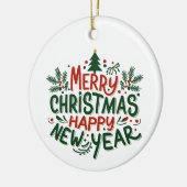 Frohe Weihnachten glückliche Neujahrsschmuck Keramik Ornament (Links)
