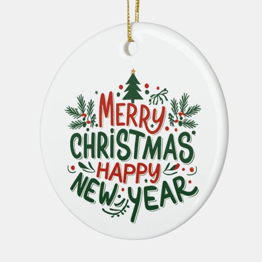 Frohe Weihnachten glückliche Neujahrsschmuck Keramik Ornament (Links)