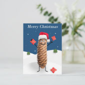 Frohe Weihnachten glückliche Pine Cone in Weihnach (Stehend Vorderseite)