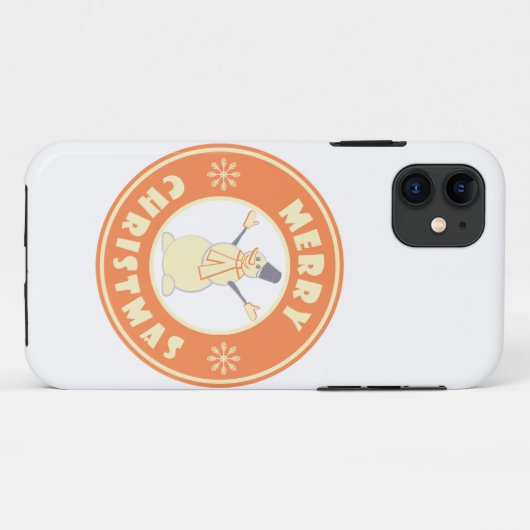 Frohe Weihnachten glückliche Snowman berühmten Kaf Case-Mate iPhone Hülle (Rückseite (Horizontal))