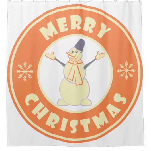 Frohe Weihnachten glückliche Snowman berühmten Kaf Duschvorhang (Vorderseite)