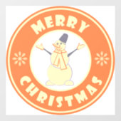 Frohe Weihnachten glückliche Snowman berühmten Kaf Fensteraufkleber (Blatt)