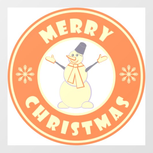 Frohe Weihnachten glückliche Snowman berühmten Kaf Fensteraufkleber (Blatt)
