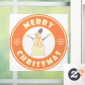 Frohe Weihnachten glückliche Snowman berühmten Kaf Fensteraufkleber (Zuhause)