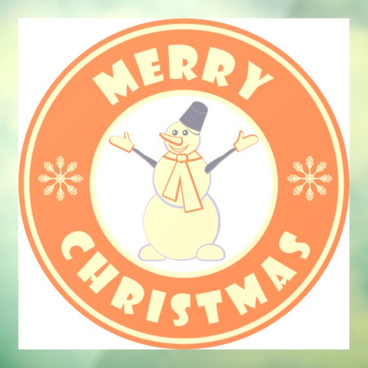Frohe Weihnachten glückliche Snowman berühmten Kaf Fensteraufkleber (Blatt 3)