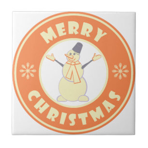 Frohe Weihnachten glückliche Snowman berühmten Kaf Fliese
