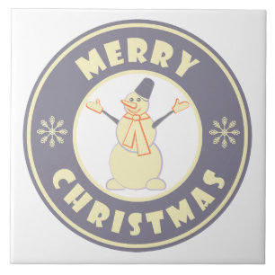 Frohe Weihnachten glückliche Snowman berühmten Kaf Fliese