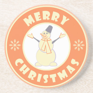 Frohe Weihnachten glückliche Snowman berühmten Kaf Getränkeuntersetzer