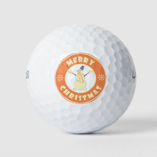 Frohe Weihnachten glückliche Snowman berühmten Kaf Golfball (Vorderseite)