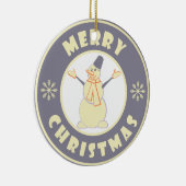 Frohe Weihnachten glückliche Snowman berühmten Kaf Keramik Ornament (Rechts)