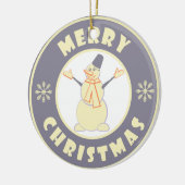 Frohe Weihnachten glückliche Snowman berühmten Kaf Keramik Ornament (Links)