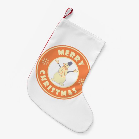 Frohe Weihnachten glückliche Snowman berühmten Kaf Kleiner Weihnachtsstrumpf (Vorderansicht (hängend))