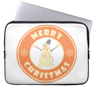 Frohe Weihnachten glückliche Snowman berühmten Kaf Laptopschutzhülle