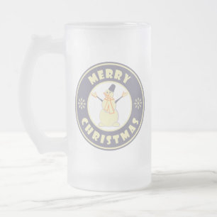 Frohe Weihnachten glückliche Snowman berühmten Kaf Mattglas Bierglas