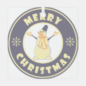 Frohe Weihnachten glückliche Snowman berühmten Kaf Ornament Aus Metall (Rückseite)