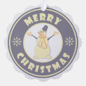 Frohe Weihnachten glückliche Snowman berühmten Kaf Ornament Karte (Rückseite)