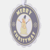 Frohe Weihnachten glückliche Snowman berühmten Kaf Ornament Karte (Links)