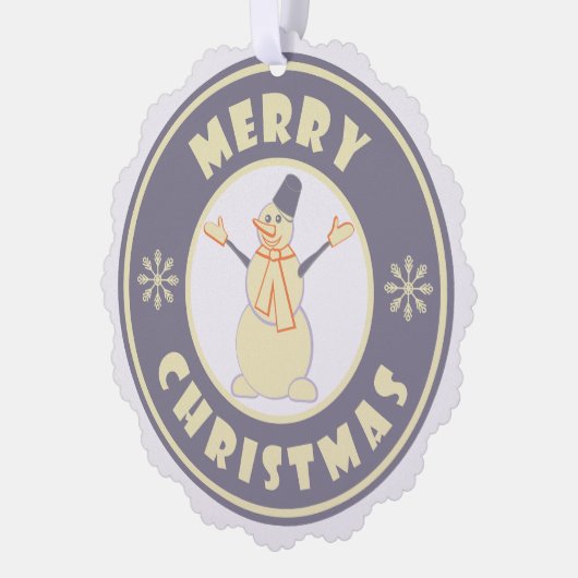 Frohe Weihnachten glückliche Snowman berühmten Kaf Ornament Karte (Links)