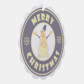 Frohe Weihnachten glückliche Snowman berühmten Kaf Ornament Karte (Rechts)