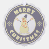 Frohe Weihnachten glückliche Snowman berühmten Kaf Ornament Karte (Vorderseite)