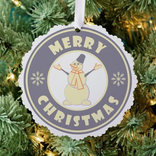 Frohe Weihnachten glückliche Snowman berühmten Kaf Ornament Karte (Insitu (Baum))