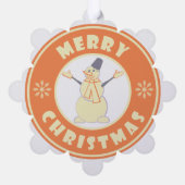 Frohe Weihnachten glückliche Snowman berühmten Kaf Ornament Karte (Rückseite)