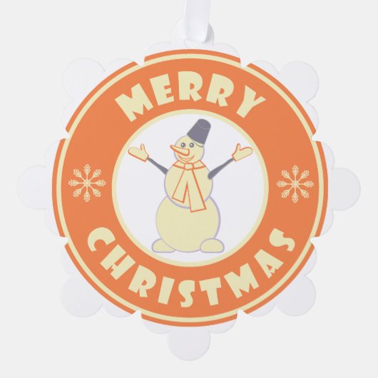 Frohe Weihnachten glückliche Snowman berühmten Kaf Ornament Karte (Vorderseite)