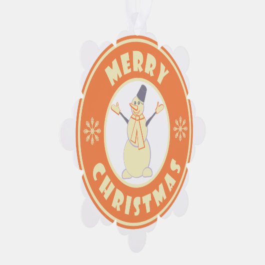 Frohe Weihnachten glückliche Snowman berühmten Kaf Ornament Karte (Rechts)