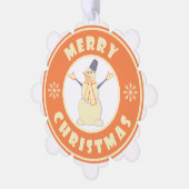 Frohe Weihnachten glückliche Snowman berühmten Kaf Ornament Karte (Linke Ecke)