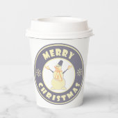 Frohe Weihnachten glückliche Snowman berühmten Kaf Pappbecher (Rückseite)