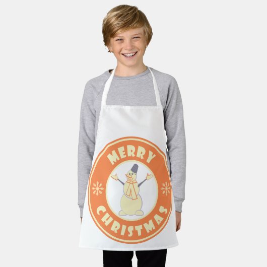 Frohe Weihnachten glückliche Snowman berühmten Kaf Schürze (Getragen)