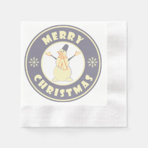 Frohe Weihnachten glückliche Snowman berühmten Kaf Serviette