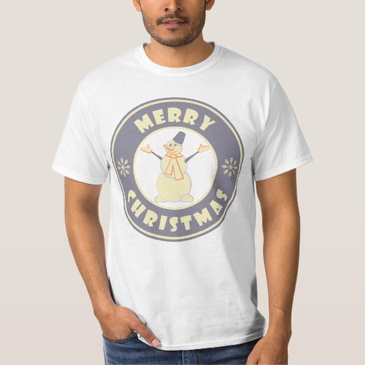 Frohe Weihnachten glückliche Snowman berühmten Kaf T-Shirt (Vorderseite)