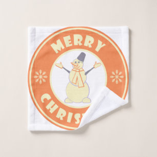 Frohe Weihnachten glückliche Snowman berühmten Kaf Waschlappen