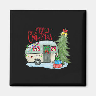 Frohe Weihnachten Glücklicher Camper Spaß Camping  Magnet