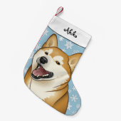 Frohe Weihnachten glücklicher Shiba Inu Strumpf Kleiner Weihnachtsstrumpf (Vorderansicht (hängend))