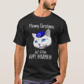 Frohe Weihnachten glückliches Chanukka Hanukcat T-Shirt (Vorderseite)