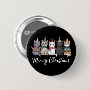 Frohe Weihnachten glückliches Katzenjahr Katzenlie Button
