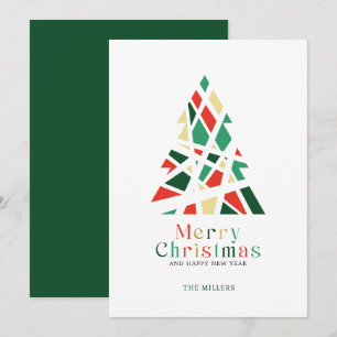 Frohe Weihnachten Glückliches Neues Jahr Baum Gruß Einladung